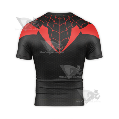 Spiderman Red Black Short Sleeve Compression Shirt