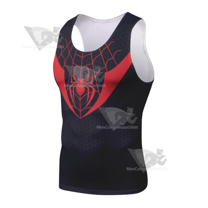 Spiderman Red Black Sleeveless Compression Shirt