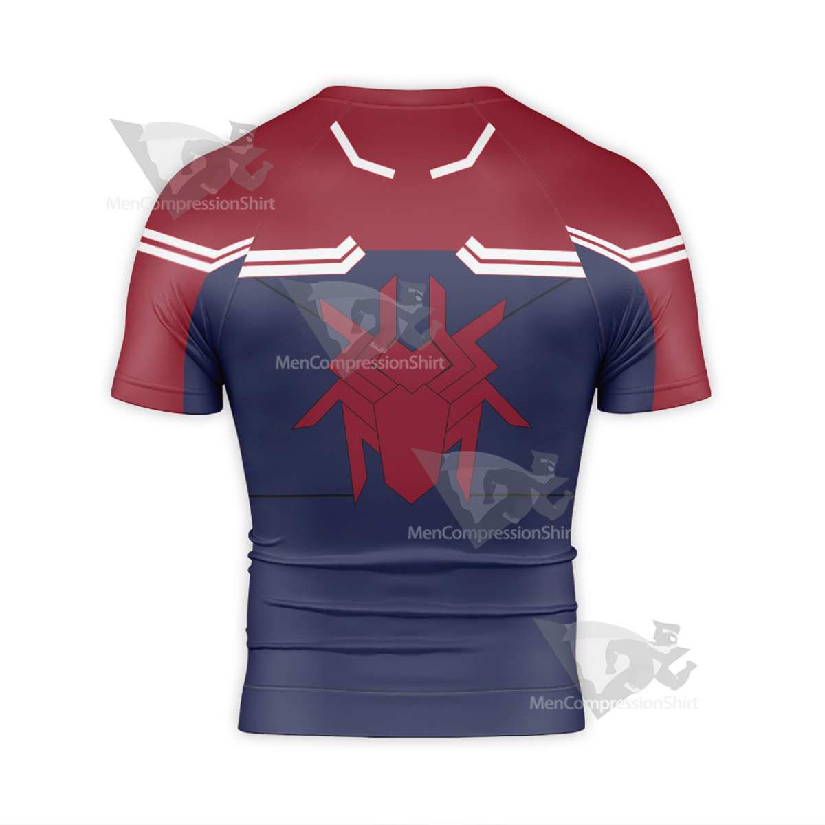 Spiderman Red Blue Short Sleeve Compression Shirt