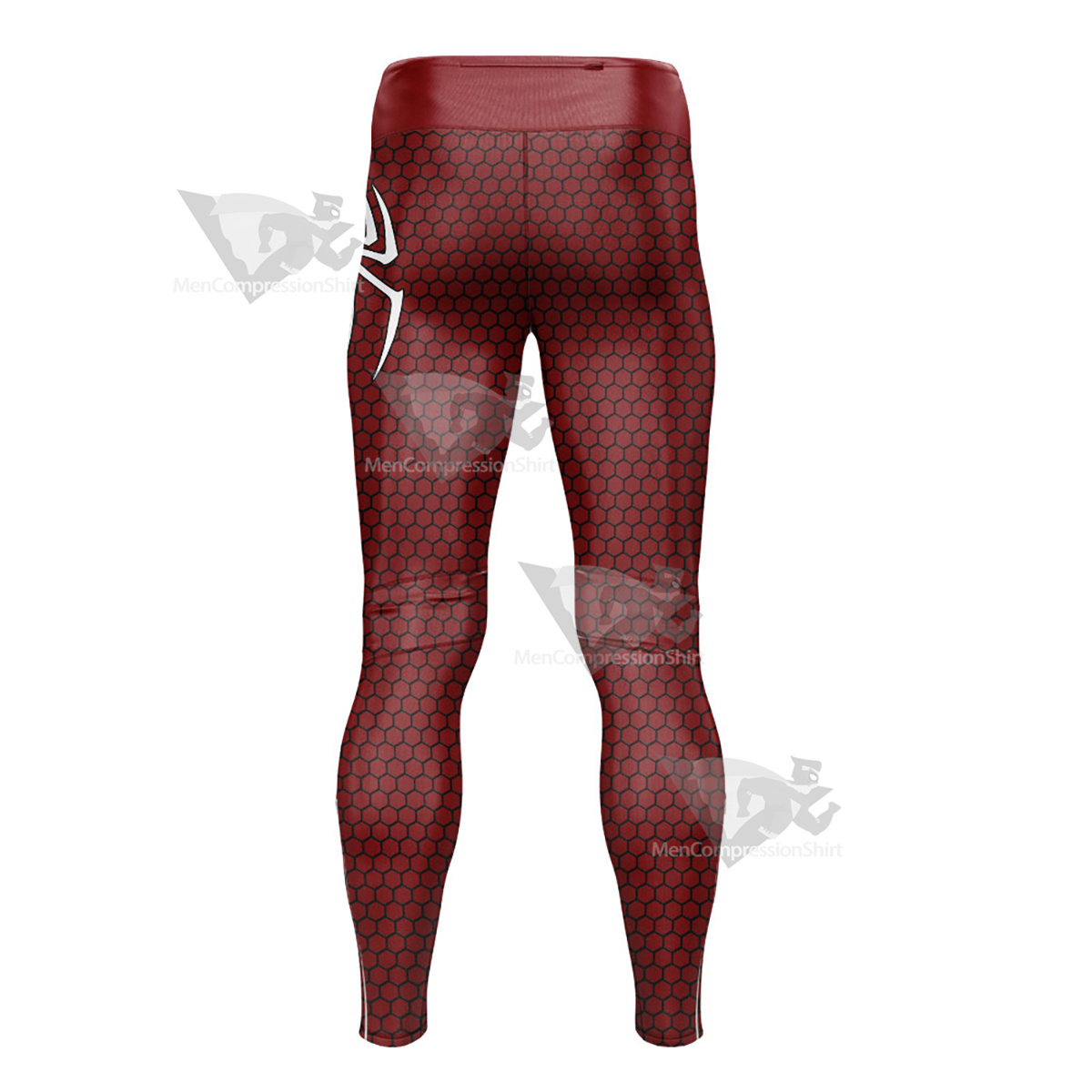 Parker Red Hexagon Mens Compression Legging