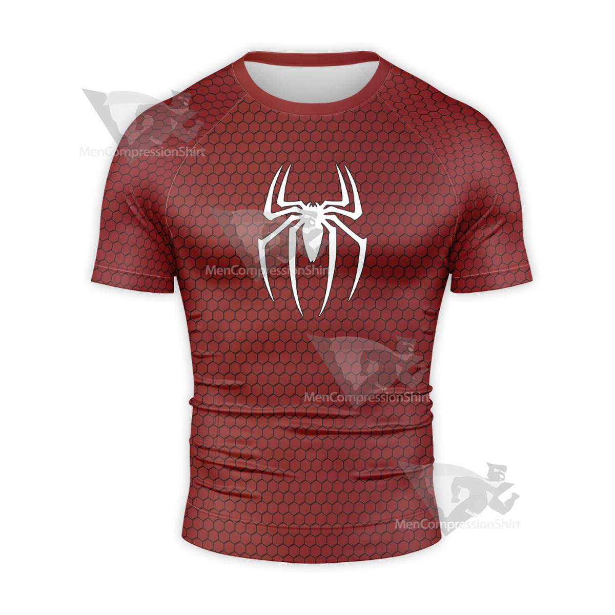 Spiderman Red Short Sleeve Compression Shirt