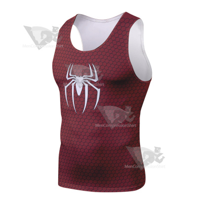 Spiderman Red Sleeveless Compression Shirt