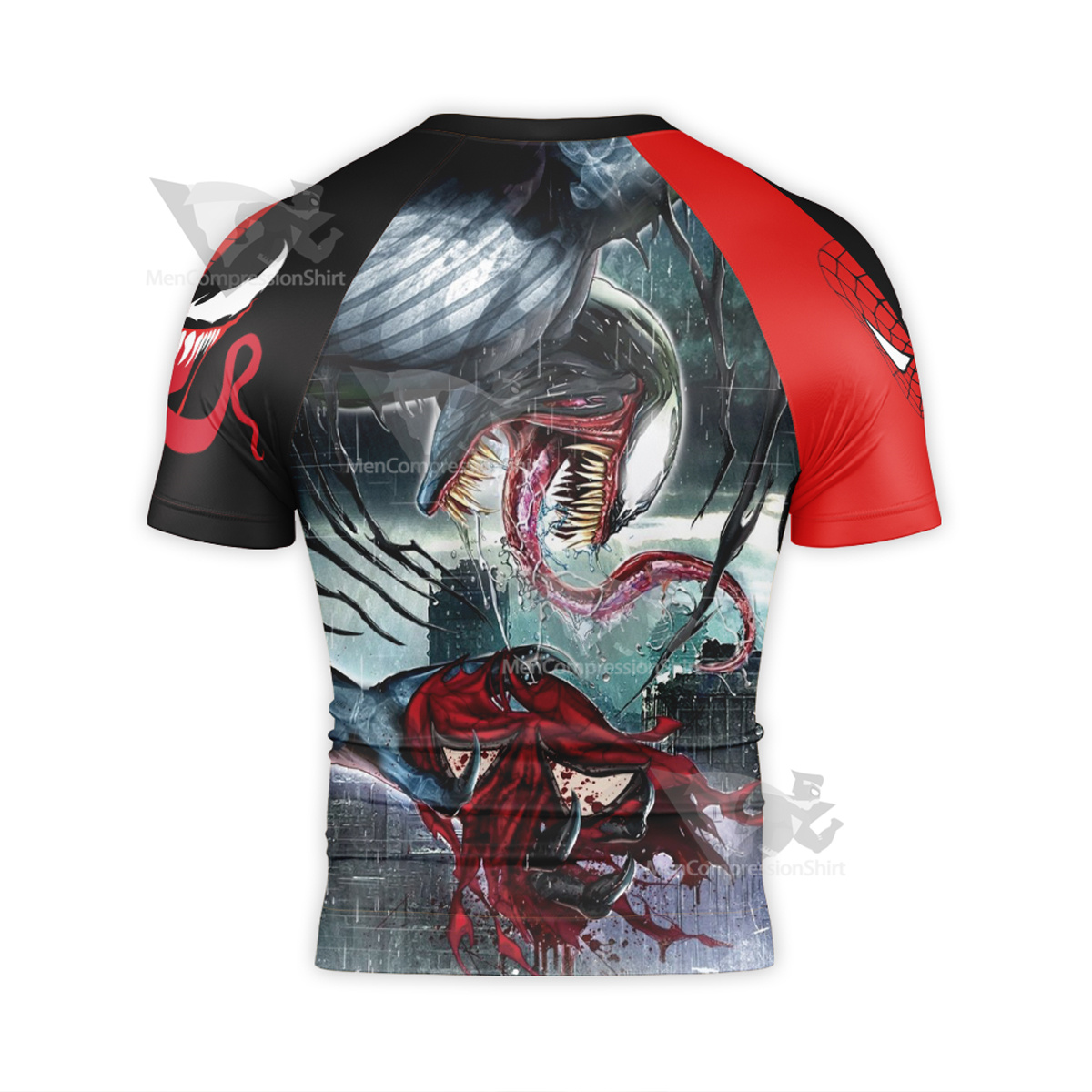 Spiderman Venom Black Short Sleeve Compression Shirt