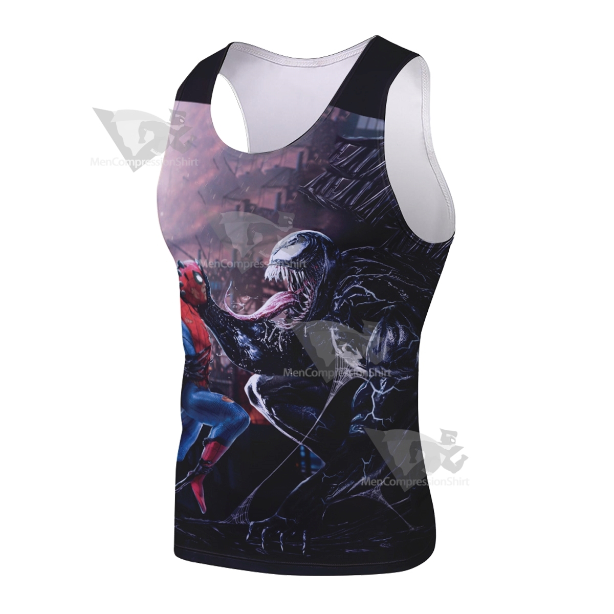 Spiderman Venom Black Sleeveless Compression Shirt