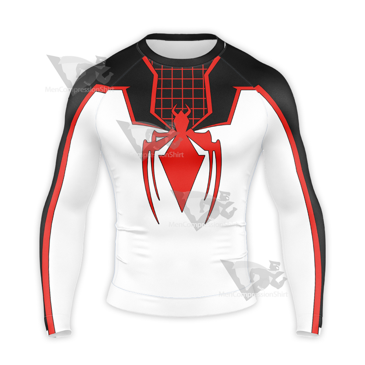 Spiderman White Red Long Sleeve Compression Shirt
