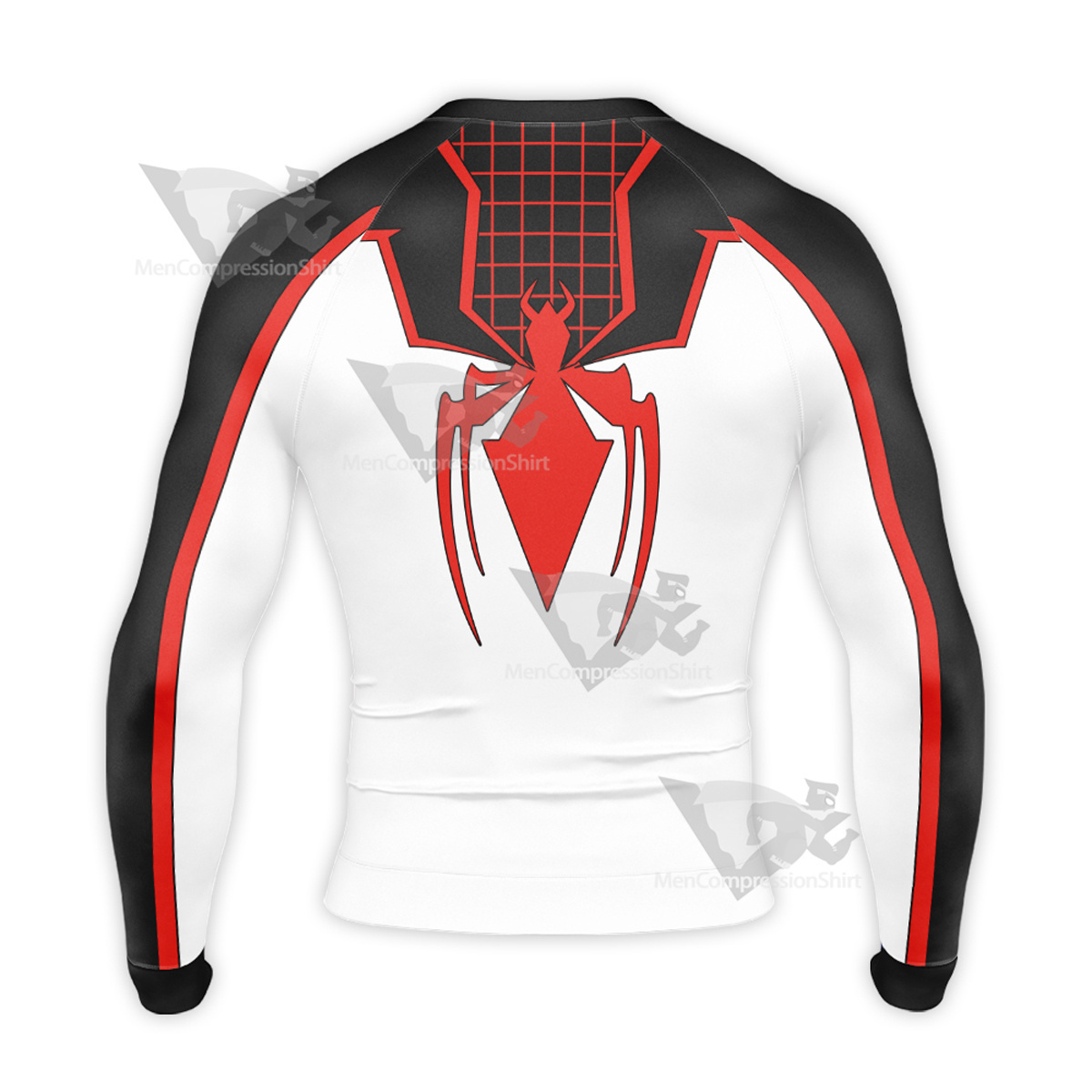 Spiderman White Red Long Sleeve Compression Shirt