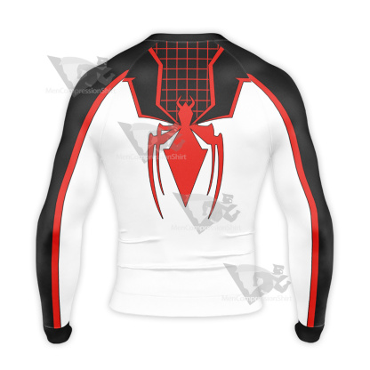 Spiderman White Red Long Sleeve Compression Shirt