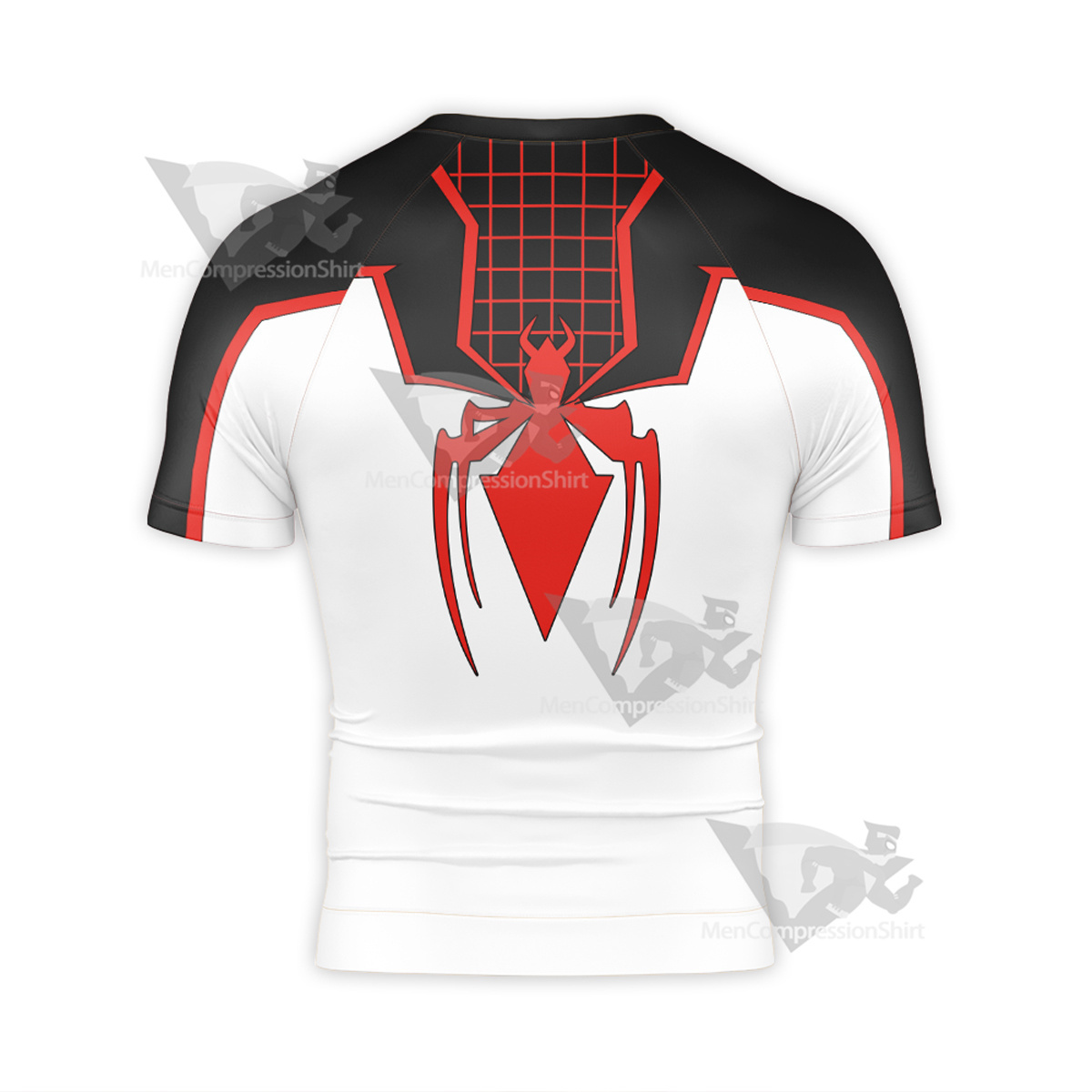 Spiderman White Red Short Sleeve Compression Shirt