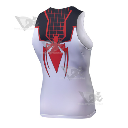 Spiderman White Red Sleeveless Compression Shirt