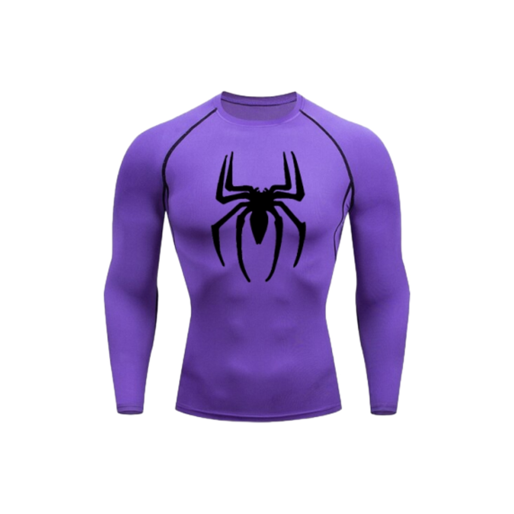 Long Sleeve Spider Long Sleeve Compression Shirt Purple