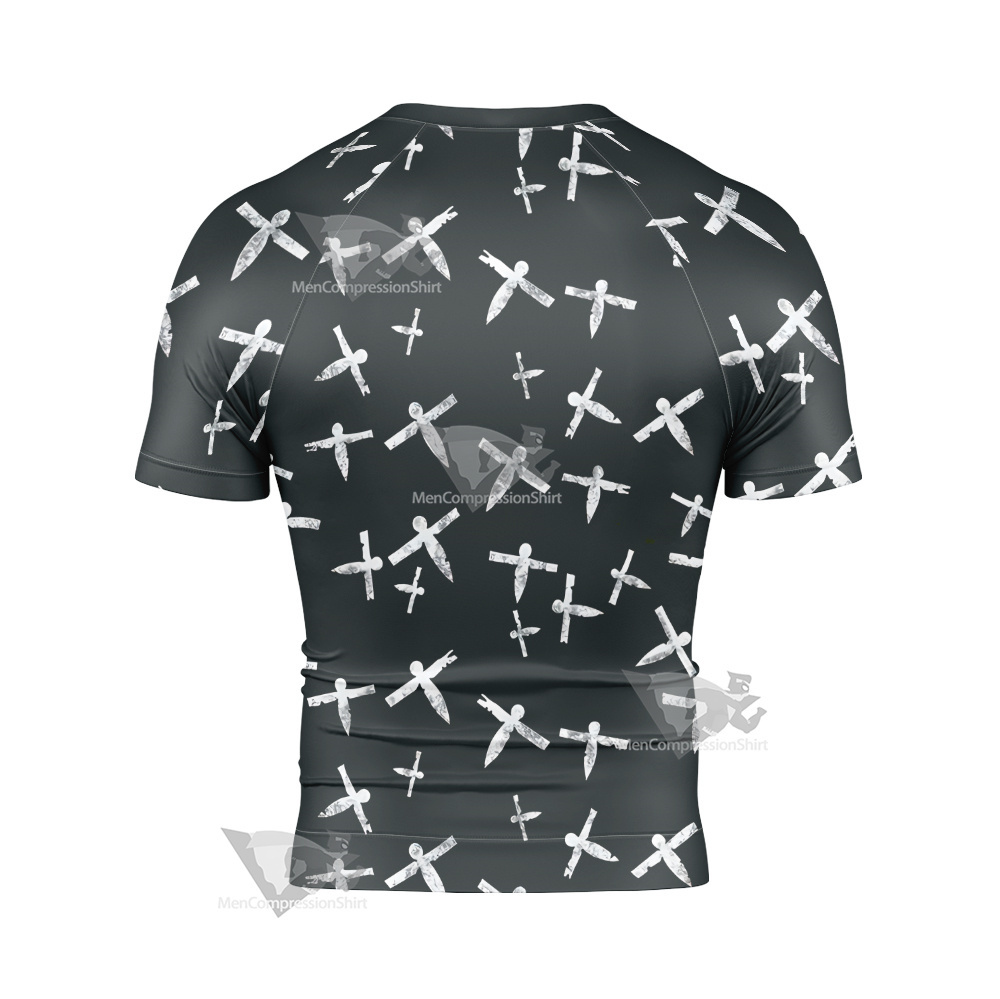 Spirited Away Paper Plane Short Sleeve Compression Shirt