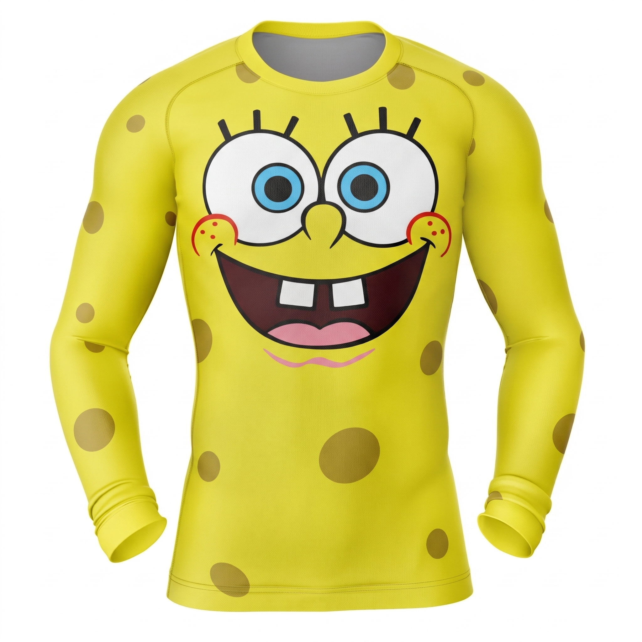 SpongeBob SquarePants Yellow Red Long Sleeve Compression Shirt