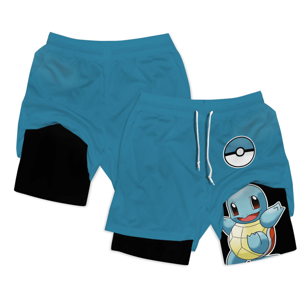Squirtle Anime Compression Gym Shorts