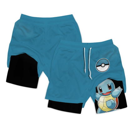 Squirtle Anime Compression Gym Shorts