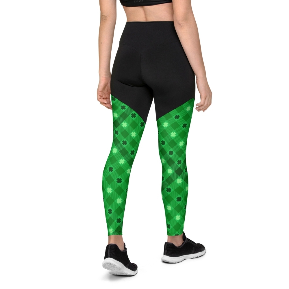 St Patricks Day Plaid Women Compression Legging