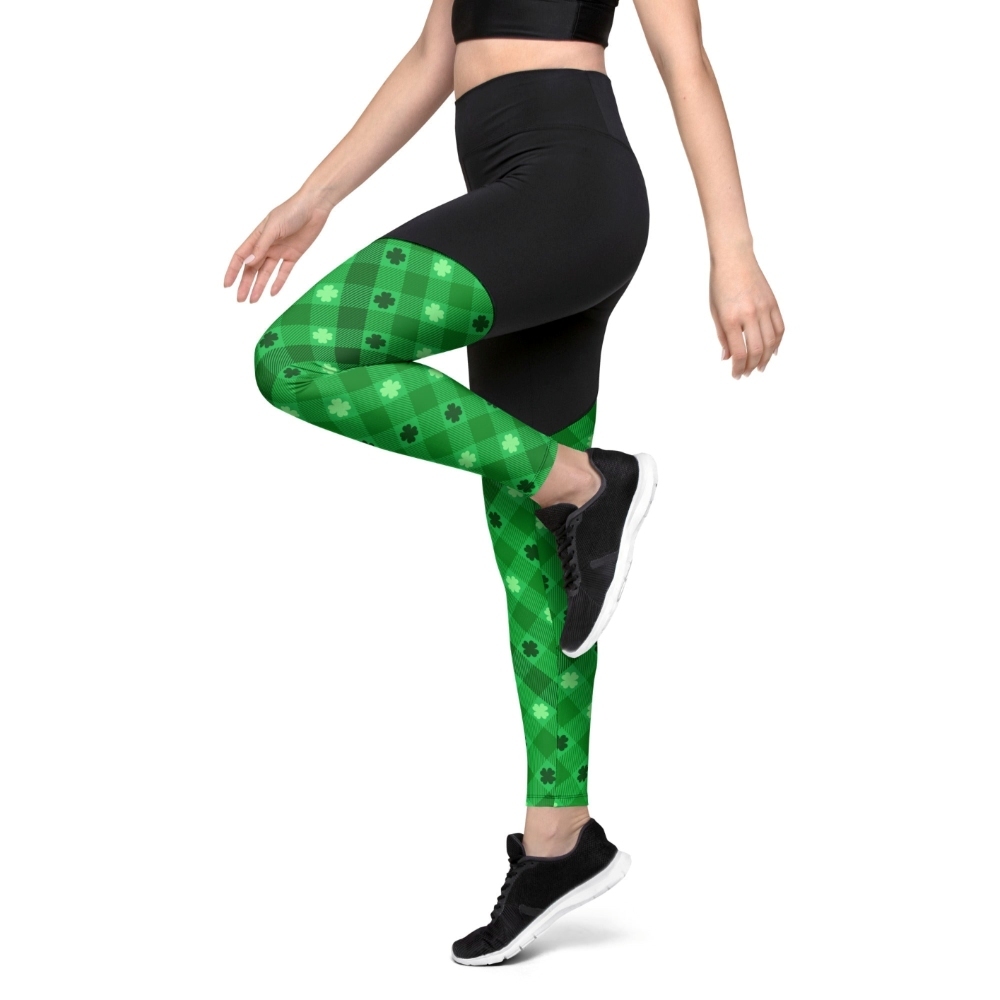 St Patricks Day Plaid Women Compression Legging