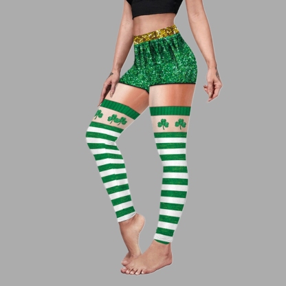 St Patricks Day Women Compression Legging Shamrock Stretchy Tights