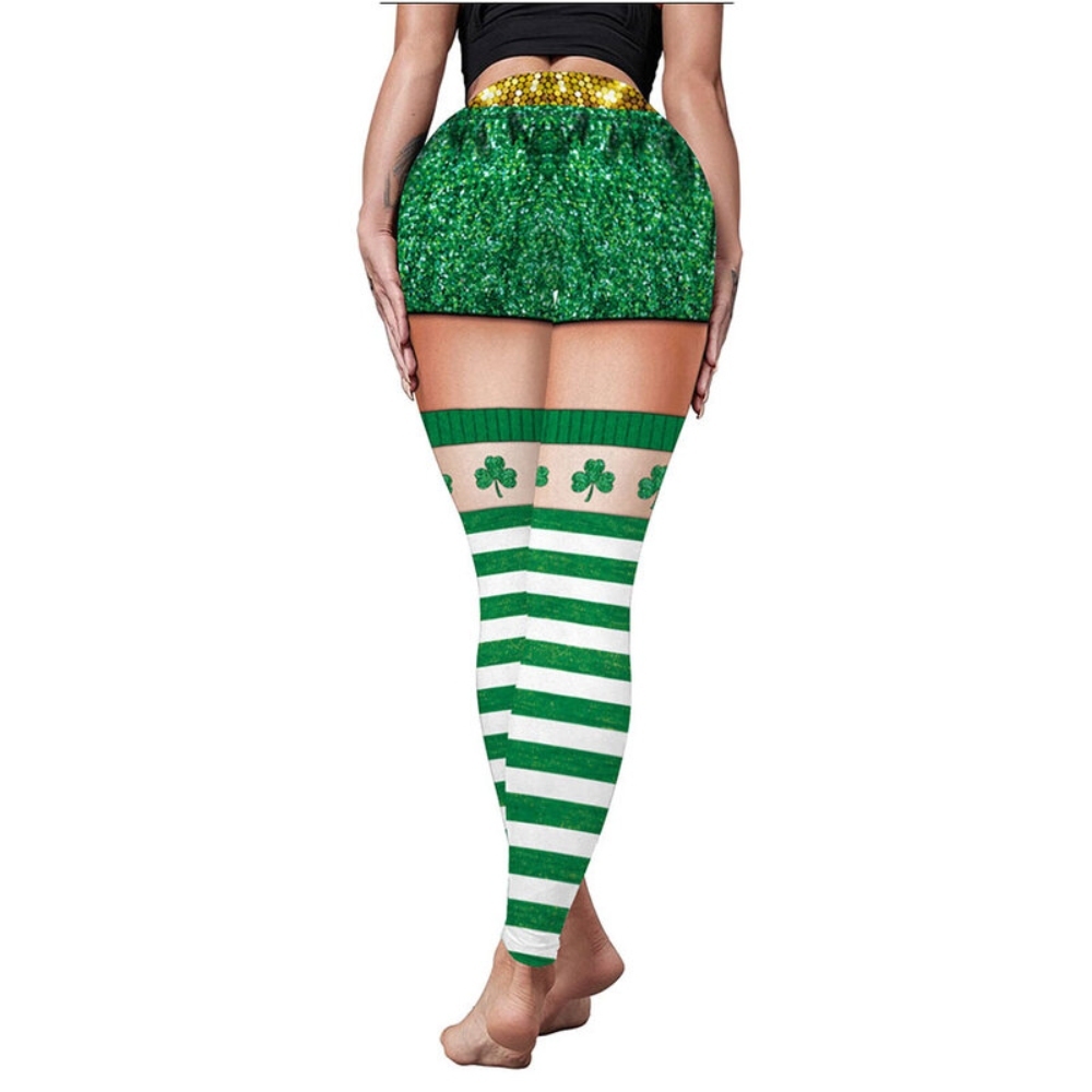 St Patricks Day Women Compression Legging Shamrock Stretchy Tights