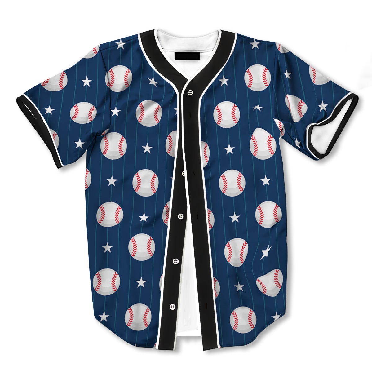 Star Baseballs 3d Print Full Size Pattern Baseball Jerseys