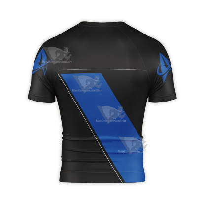 Star Trek Character Blue Short Sleeve Compression Shirt