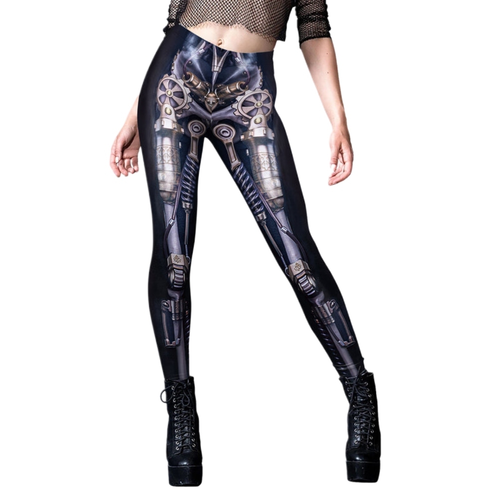 Steampunk Gear Halloween Themed Yoga Women Compression Legging