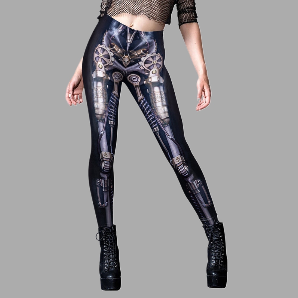Steampunk Gear Halloween Themed Yoga Women Compression Legging