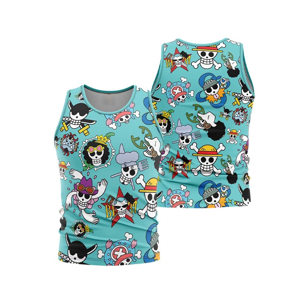Strawhats Jolly Roger One Piece Sleeveless Compression Shirt