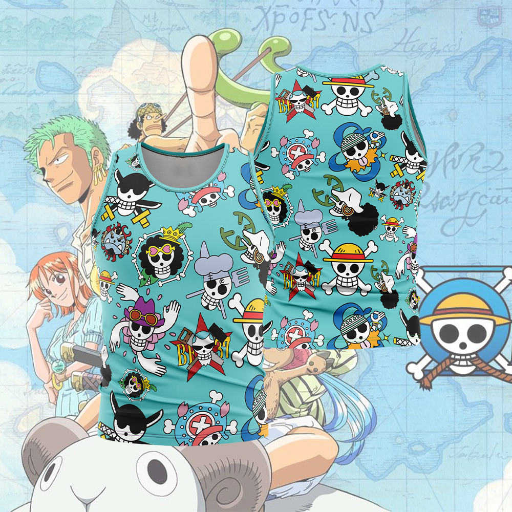 Strawhats Jolly Roger One Piece Sleeveless Compression Shirt