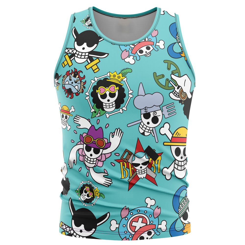 Strawhats Jolly Roger One Piece Sleeveless Compression Shirt