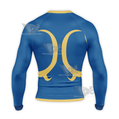 Street Fighter Chun Li Blue Long Sleeve Compression Shirt
