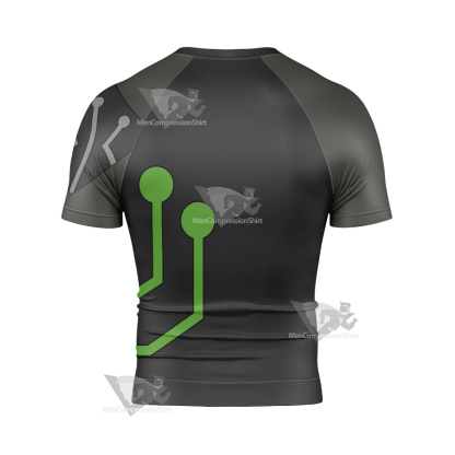 Stretch Armstrong Circuit Stream Green Short Sleeve Compression Shirt