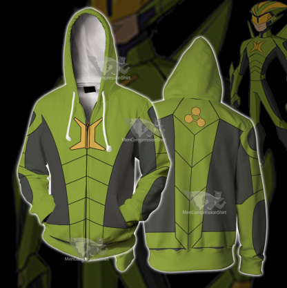 Stretch Armstrong Nathan Park Green Cosplay Zip Up Hoodie