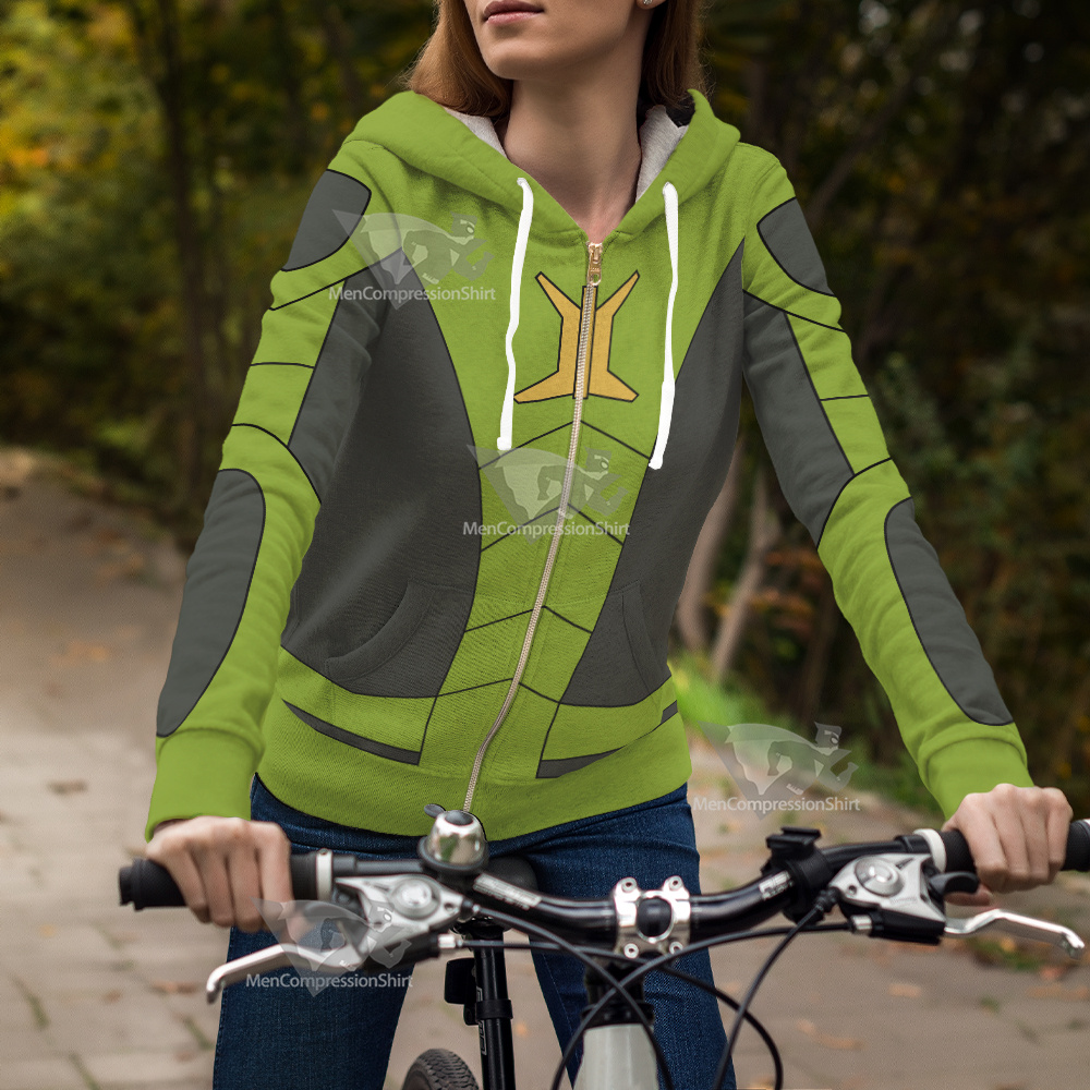 Stretch Armstrong Nathan Park Green Cosplay Zip Up Hoodie