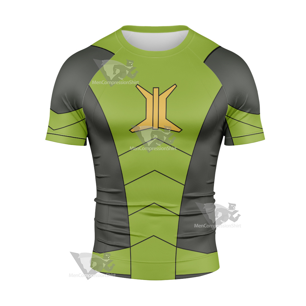 Stretch Armstrong Nathan Park Green Short Sleeve Compression Shirt