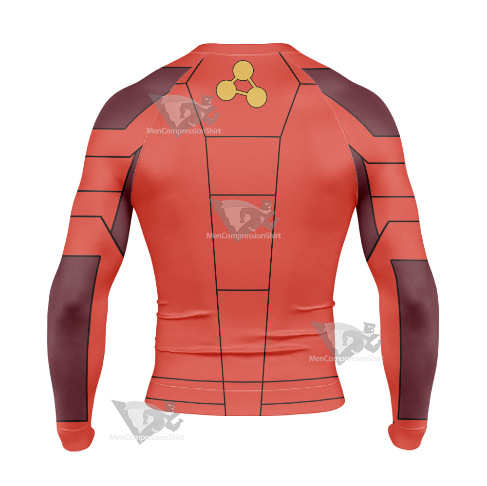 Stretch Armstrong Ricardo Perez Red Long Sleeve Compression Shirt