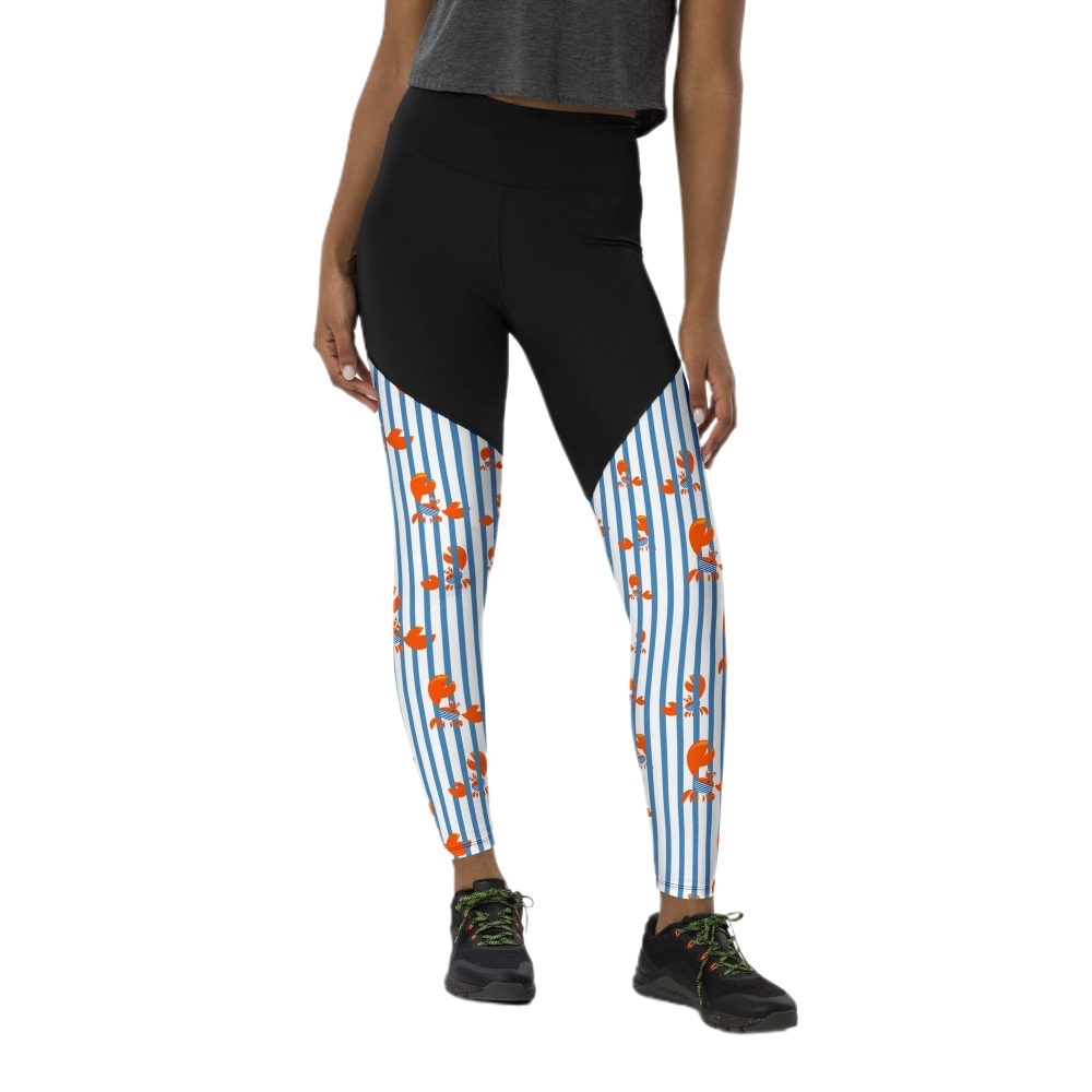 Stripes And Crabs Women Compression Legging