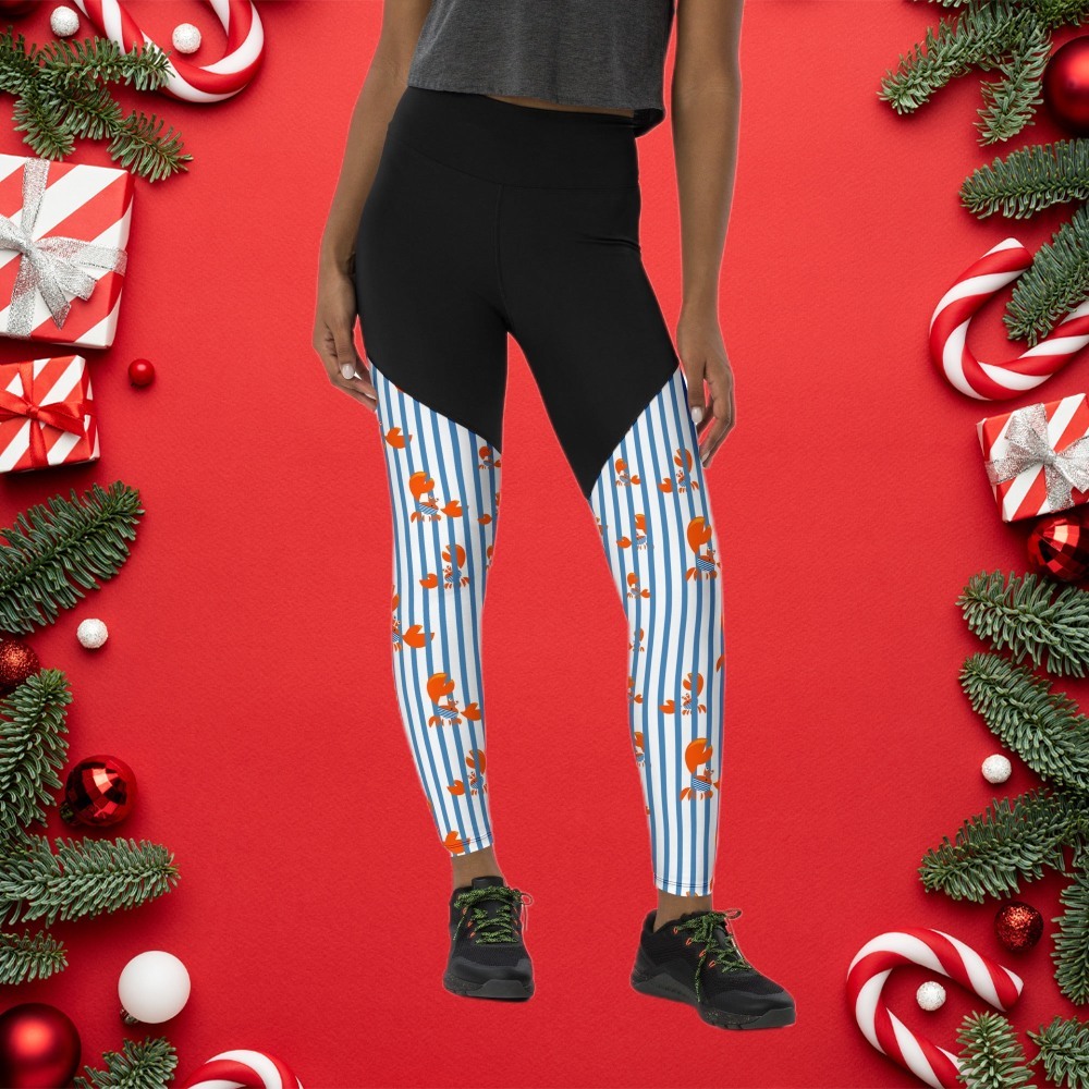 Stripes And Crabs Women Compression Legging