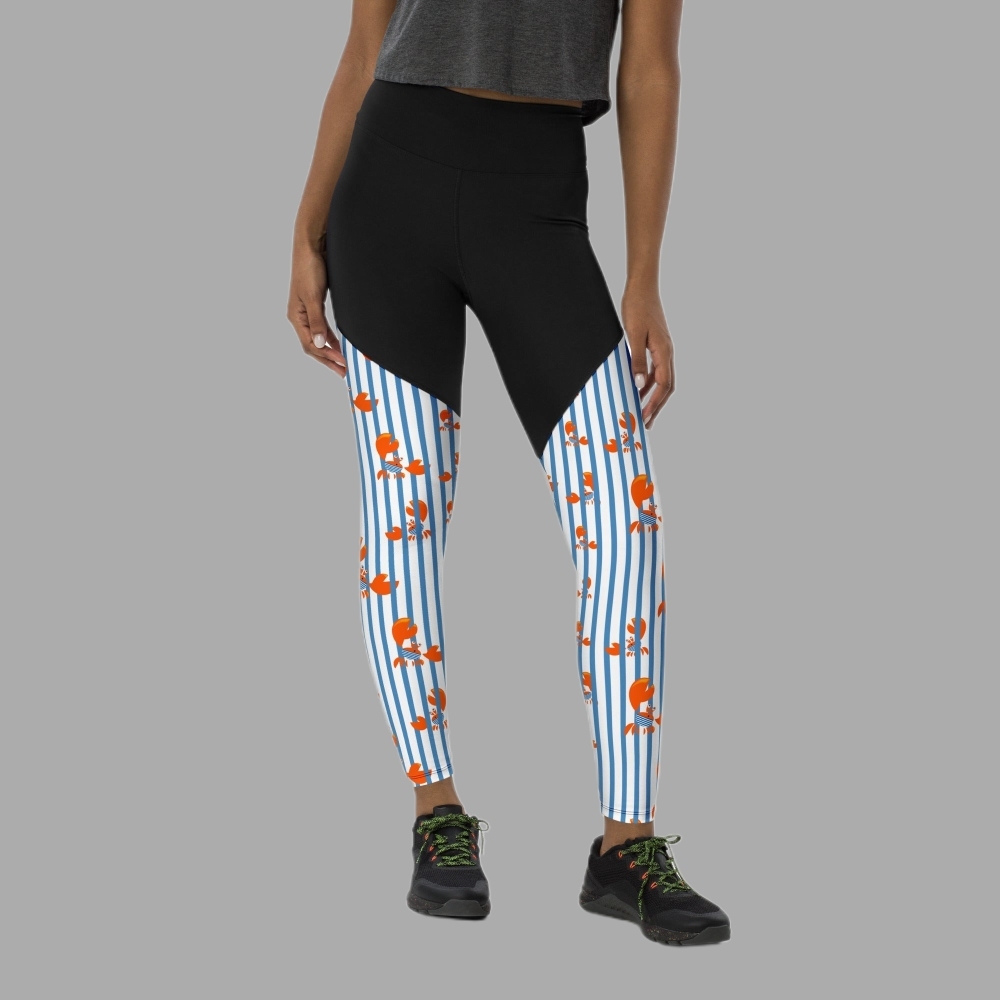 Stripes And Crabs Women Compression Legging