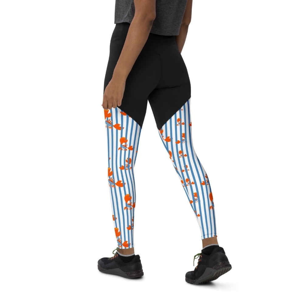 Stripes And Crabs Women Compression Legging