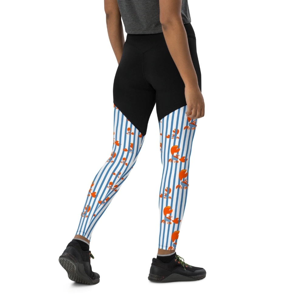 Stripes And Crabs Women Compression Legging