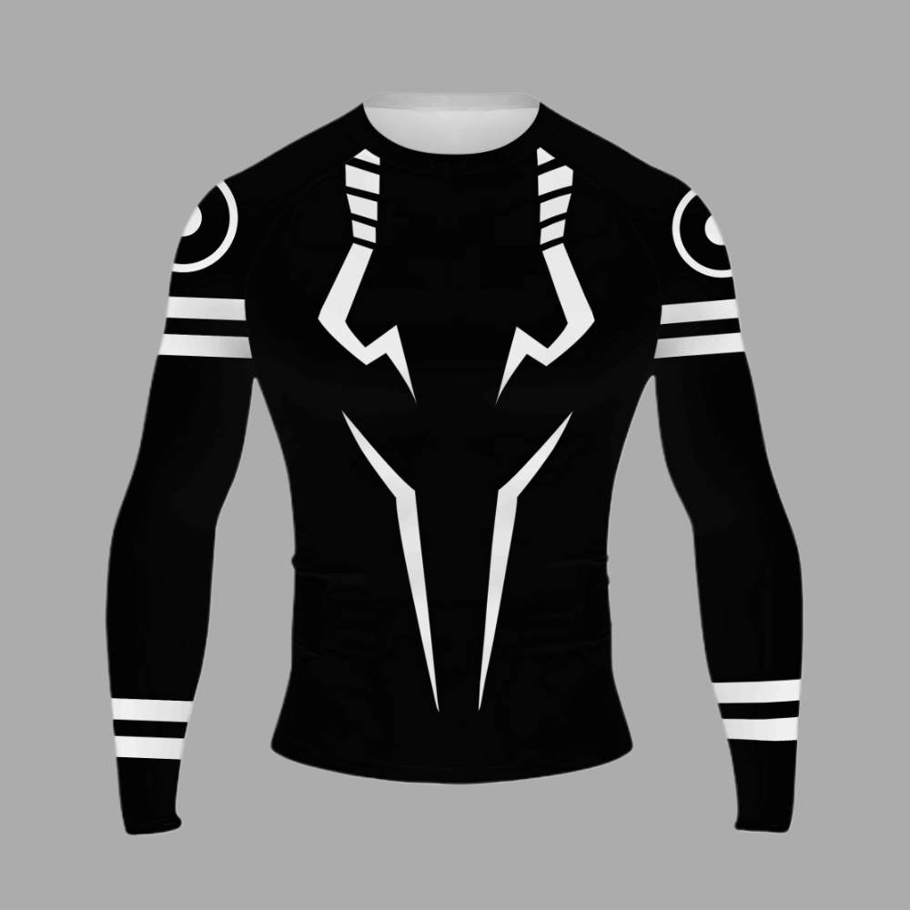 Sukuna Anime Compression Shirts Black Long Sleeve