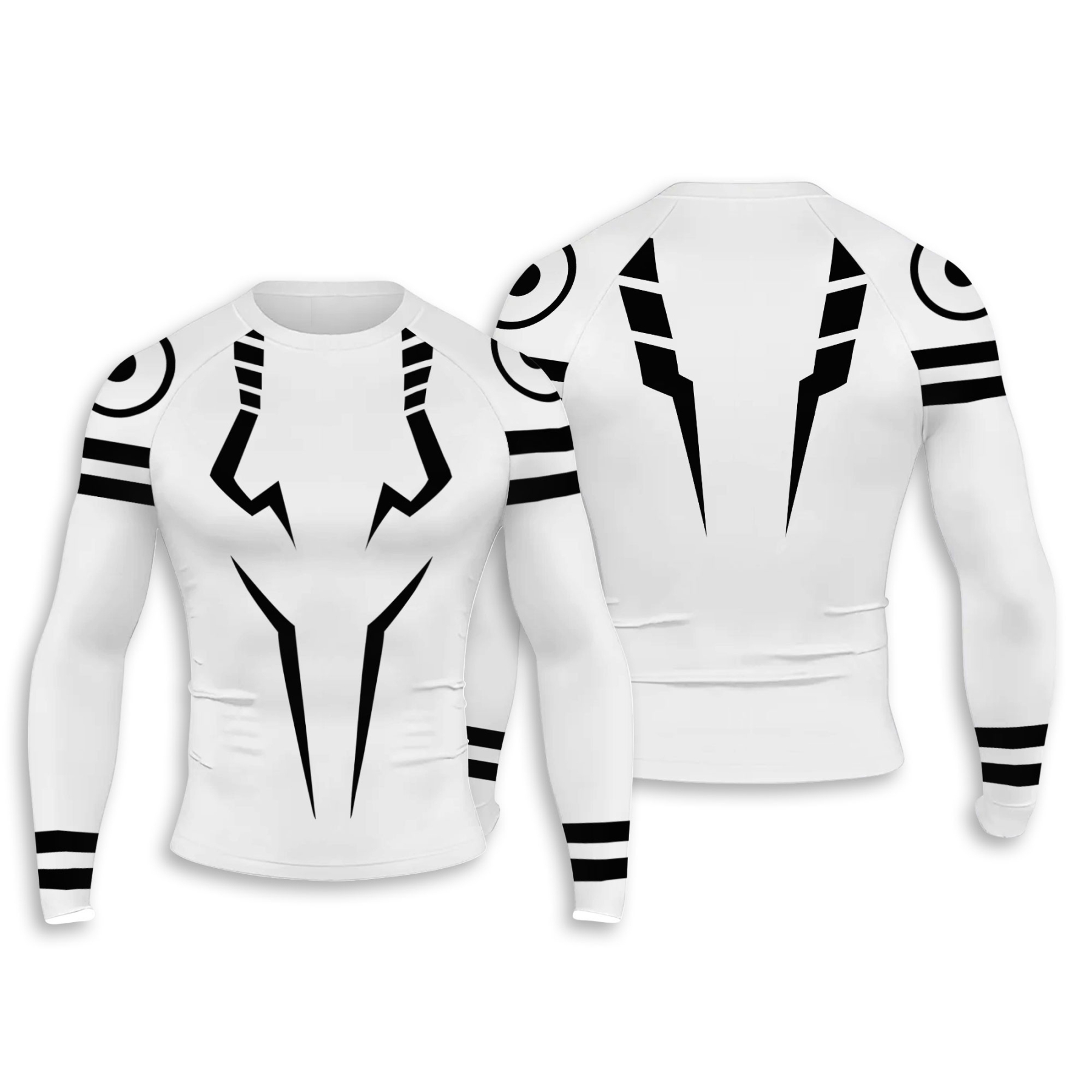 Sukuna Anime Compression Shirts White Long Sleeve