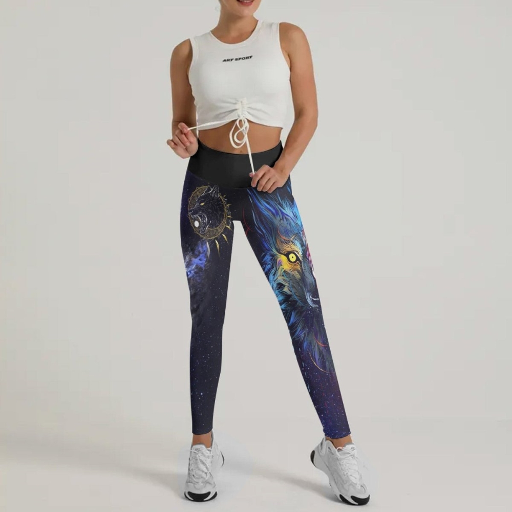 Sun And Moon Wolf Entities Women Compression Legging