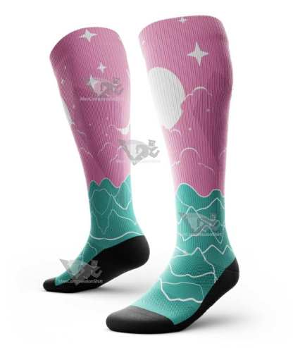 Sun Moon Knee High Compression Socks