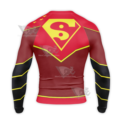 Super Man Kenan Old Battle Clothes Icon Long Sleeve Compression Shirt