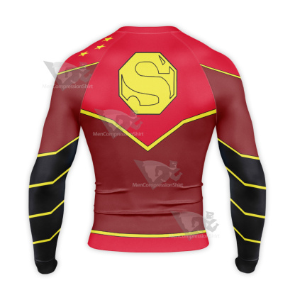 Super Man Kenan Old Battle Clothes Long Sleeve Compression Shirt