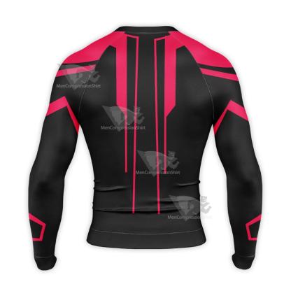 Dc Superboy Black Long Sleeve Compression Shirt