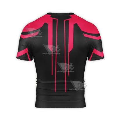 Dc Superboy Black Short Sleeve Compression Shirt