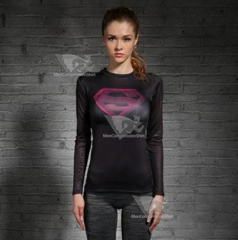 Supergirl Blackpink Compression Long Sleeve Rash Guard