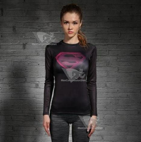 Supergirl Blackpink Compression Long Sleeve Rash Guard